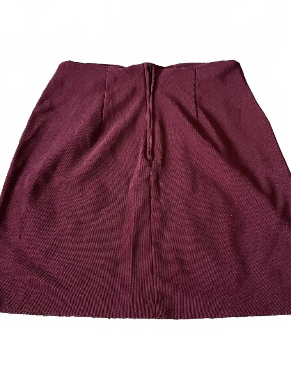 Burgundy A-Line Mini Skirt Size M Approx Vintage 90s Minimalist